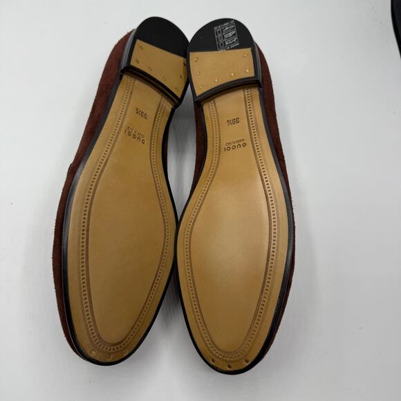 Gucci Women's Jordaan Horsebit Suede Loafers Brown Size EU 39.5 US 9.5 - Picture 9 of 13